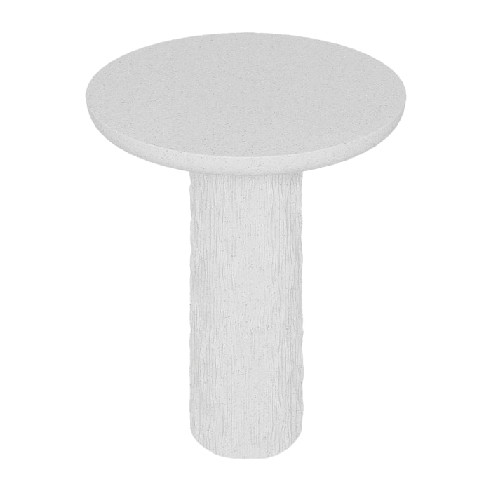 Mango – Table d’appoint blanche mouchetée en magnésie design