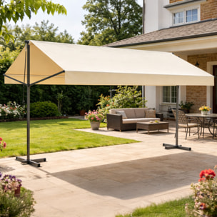 Store banne double pente manuel 4 x 1,5-1,5 m beige hydrofuge NAUARI