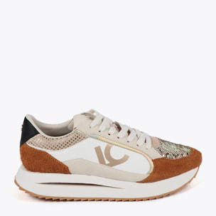 Sneakers con Suola Testurizzata e Dettagli in Pelle