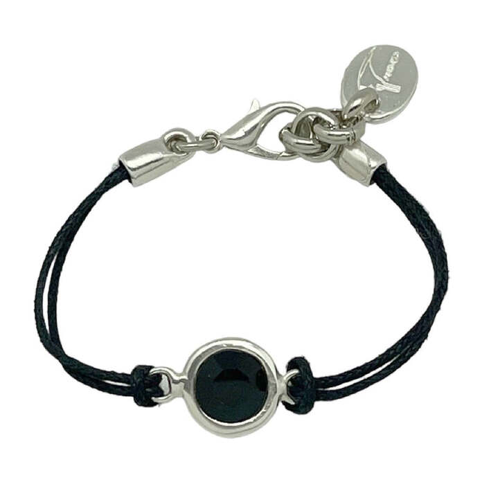 Pulsera Cordón y cristal SW negro