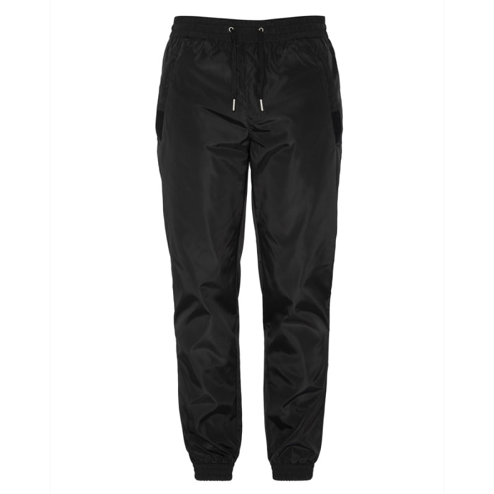 TRTEAMS70 TRACKSUIT PANTS WITH  CONTRASTED PIPINGS & SCHOTT NYC EMBROIDERY ABOVE RIGHT BACK POCKET 100% POLYESTER Nero