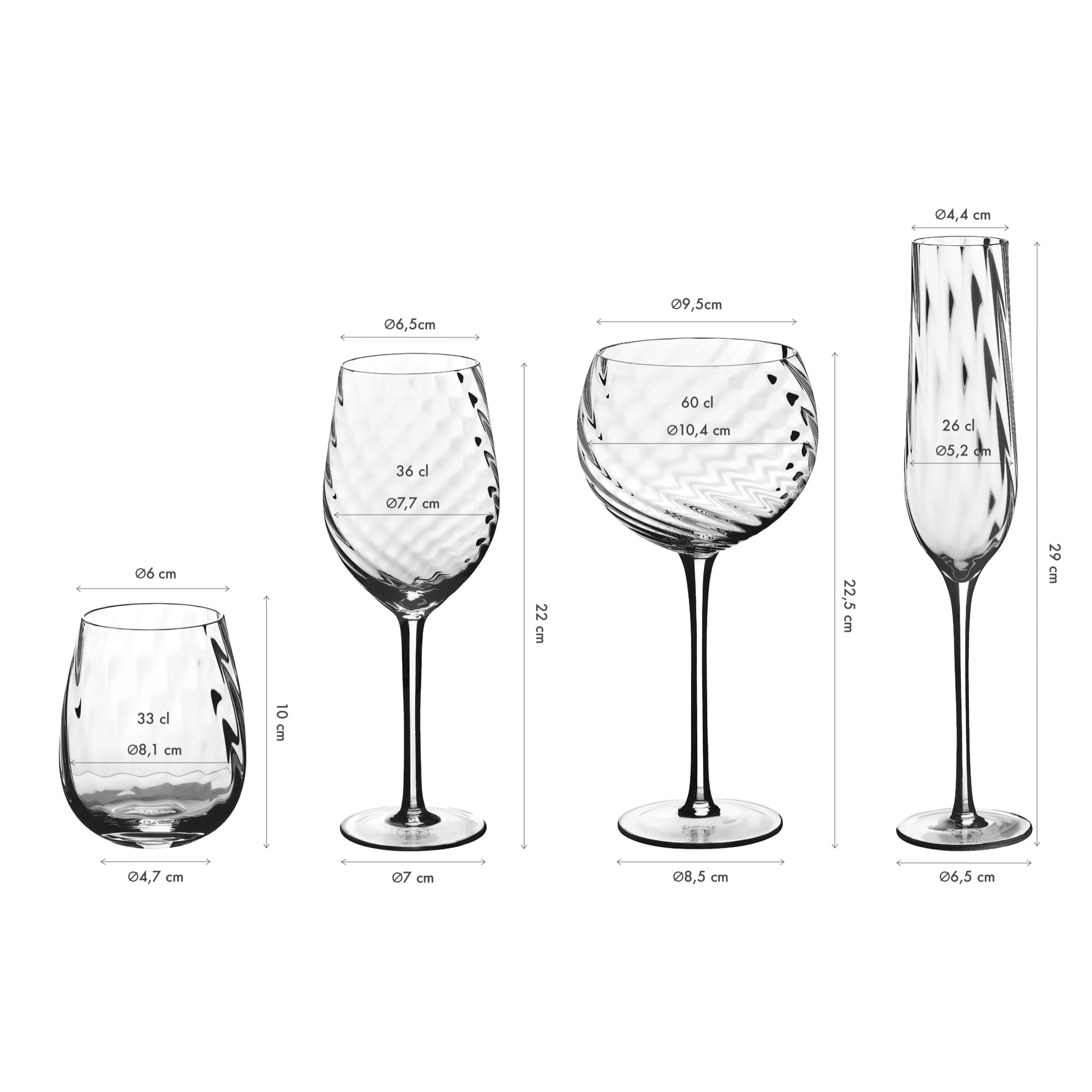 Set de verres complet STEN - 24 pièces