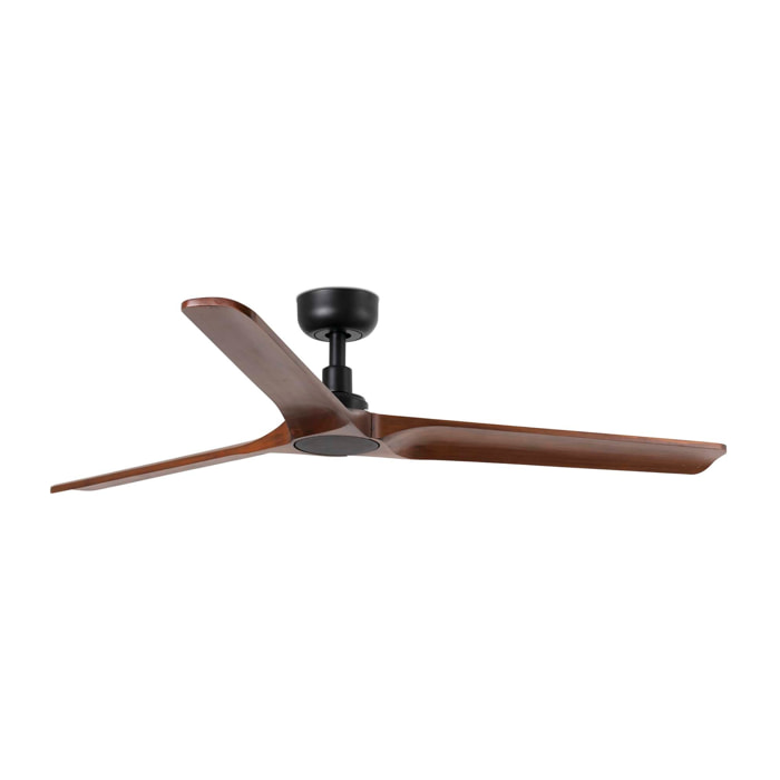 HEYWOOD L Ventilatore a soffitto nero/legno scuro