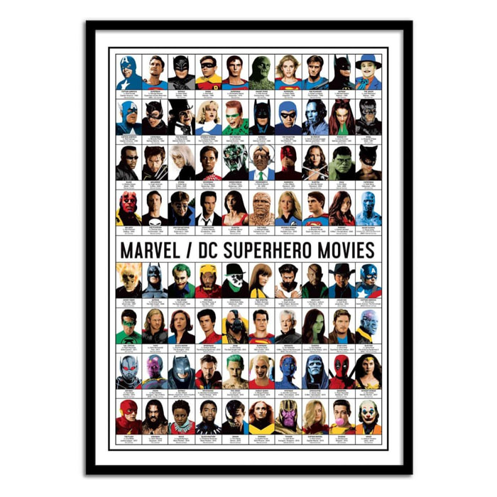 Art-Poster - Marvel and DC Superhero movies - Olivier Bourdereau - 50 x 70 cm