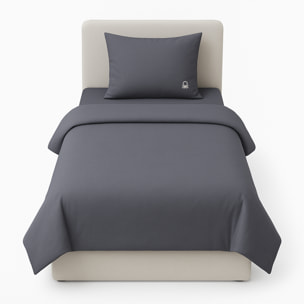 Set 2pc cama (1pc 150x220cm funda nórdica + 1pc 63x63cm funda de almohada) gris y beige tevere benetton 70%algodón + 30% poliéster