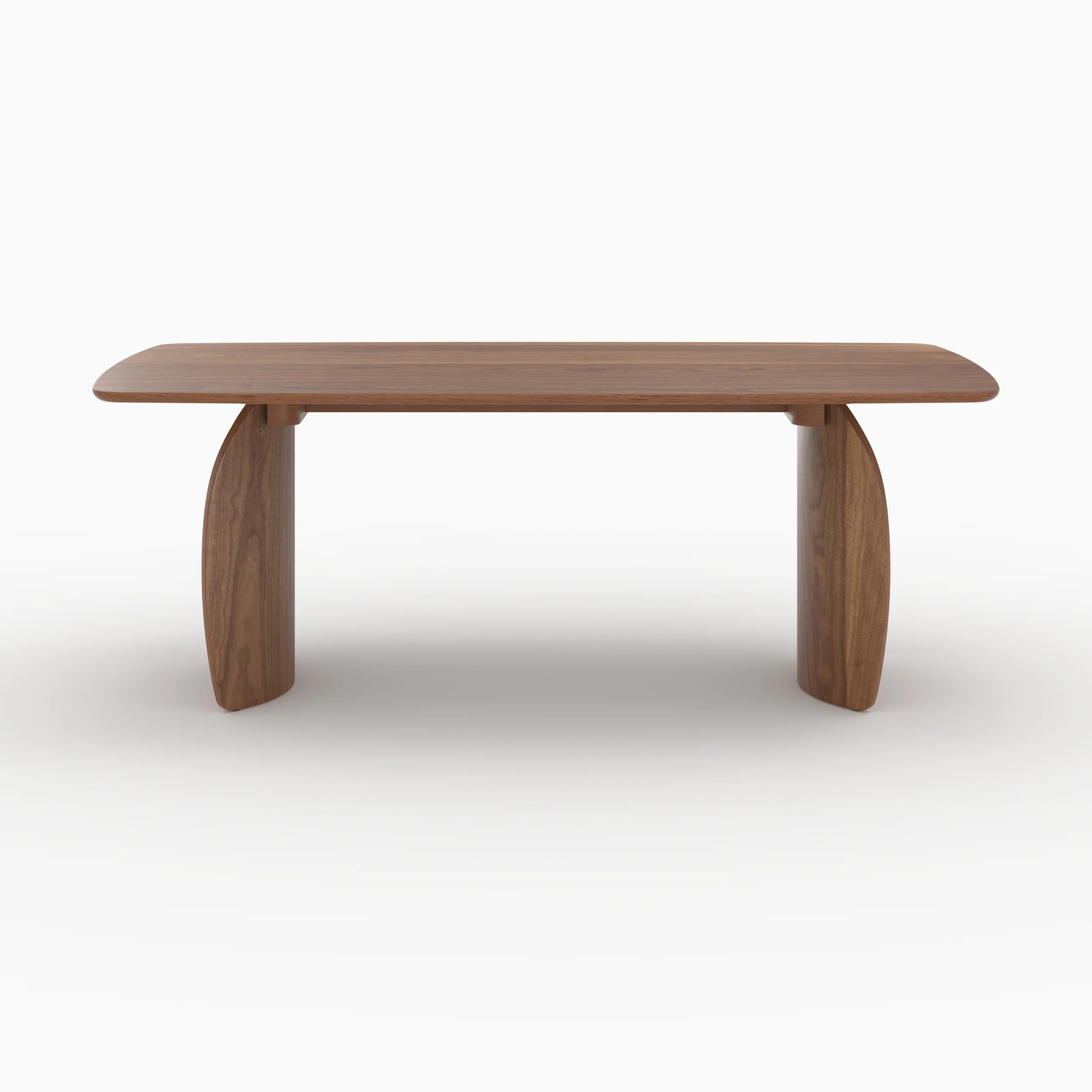 Table rectangulaire 6 places en bois contreplaqué et placage en noyer - Asma