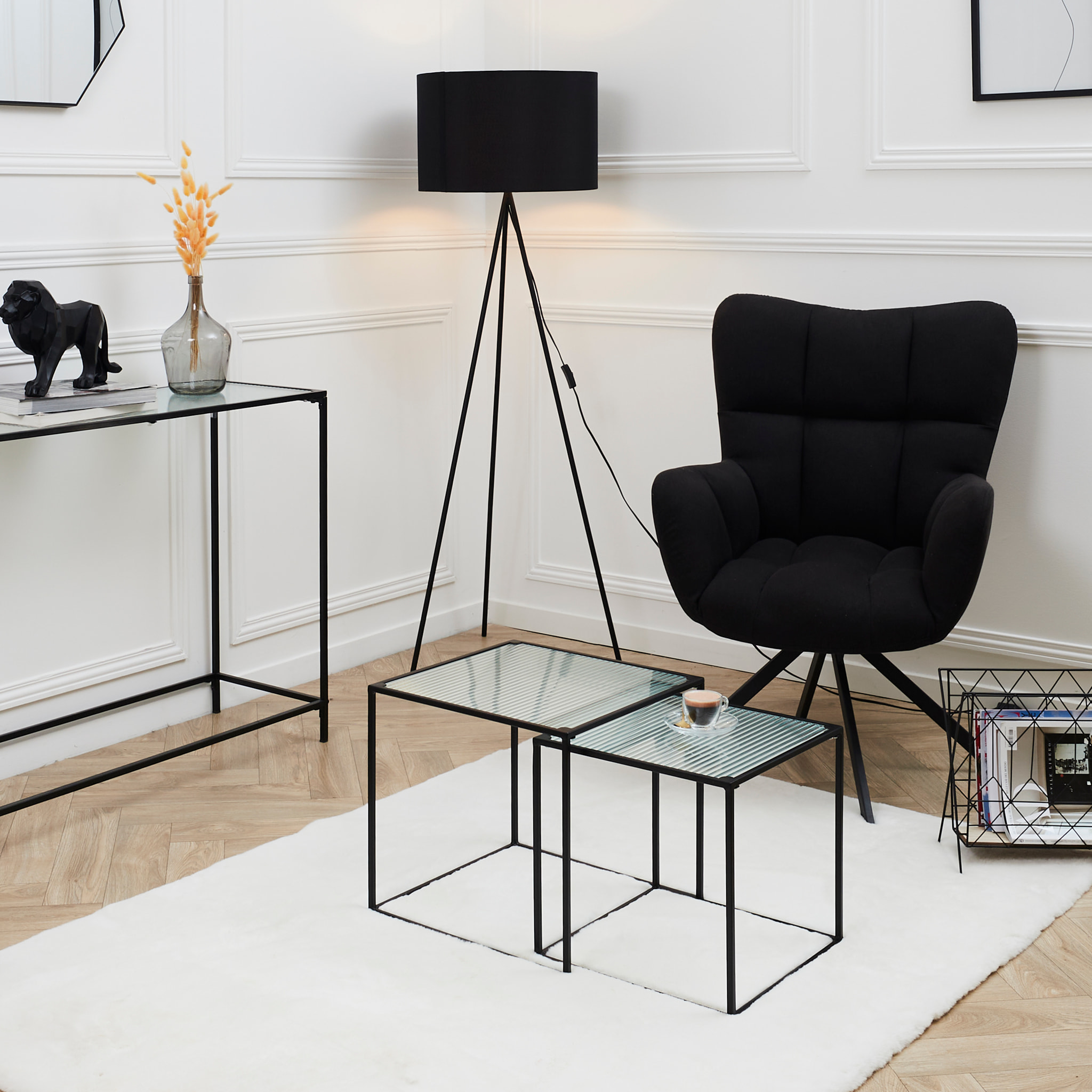 Table Gigogne Rosa Verre Texture X2