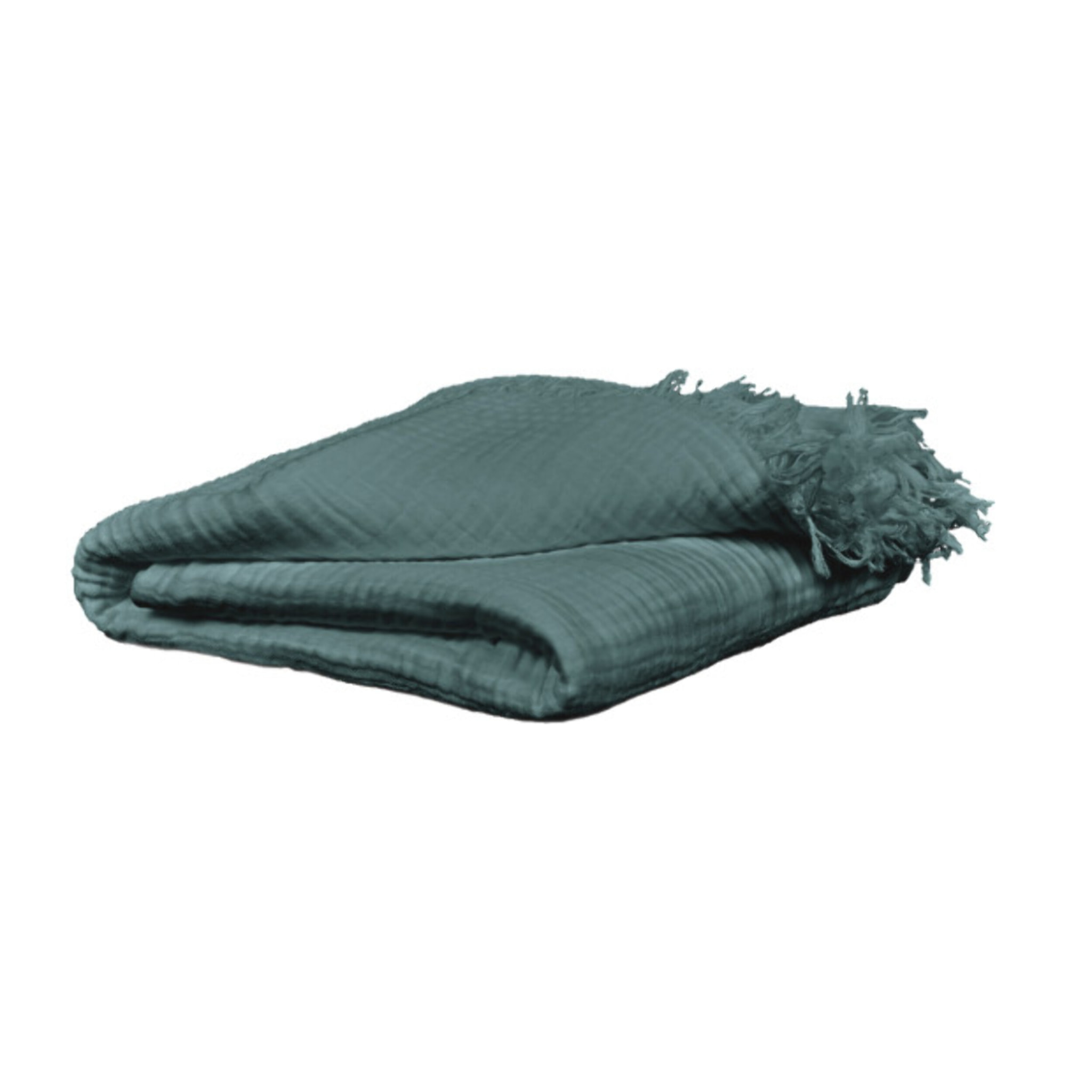 Plaid 180x220 cm en gaze de coton avec franges - GAIA