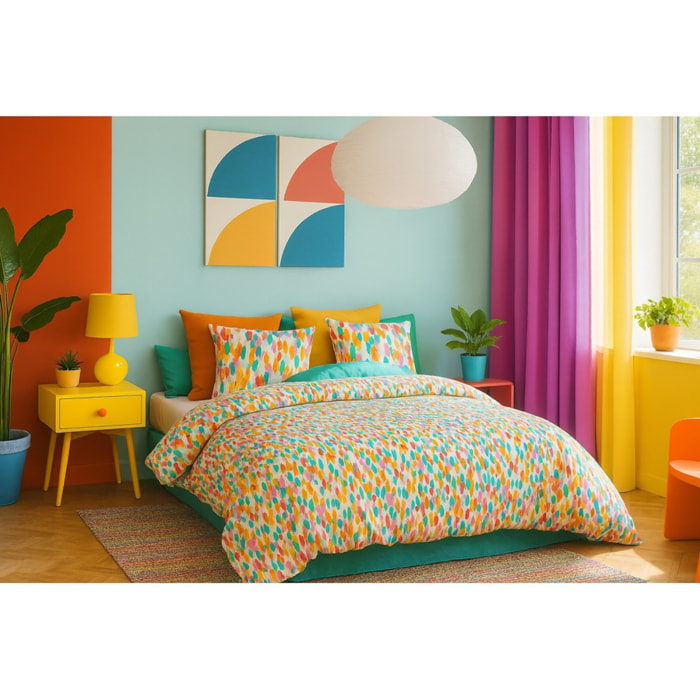 Parure Housse De Couette 100% coton 3pcs Poppy