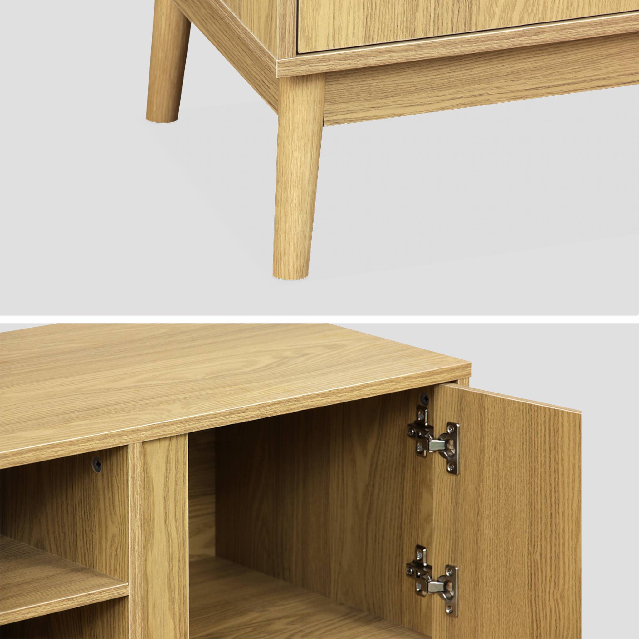 Meuble TV décor bois 2 portes L 120 x l 39 H 48cm - Dune