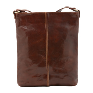 Borsa a tracolla uomo in vera pelle - Modello False - Made in Italy - 26.0 x 34.0 x 5.0 cm