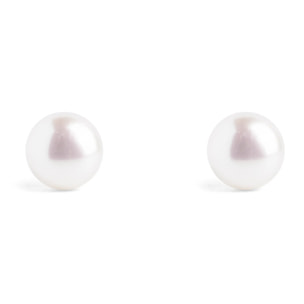 Pendientes Single Pearl Plata Baño Oro