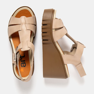 Sandalia de cuña 2084 ROMA CREAM/ CATANIA color Cream