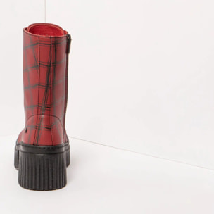 Botines con tacón 1375F FANTASY RED TARTAN/YORK color Red tartan