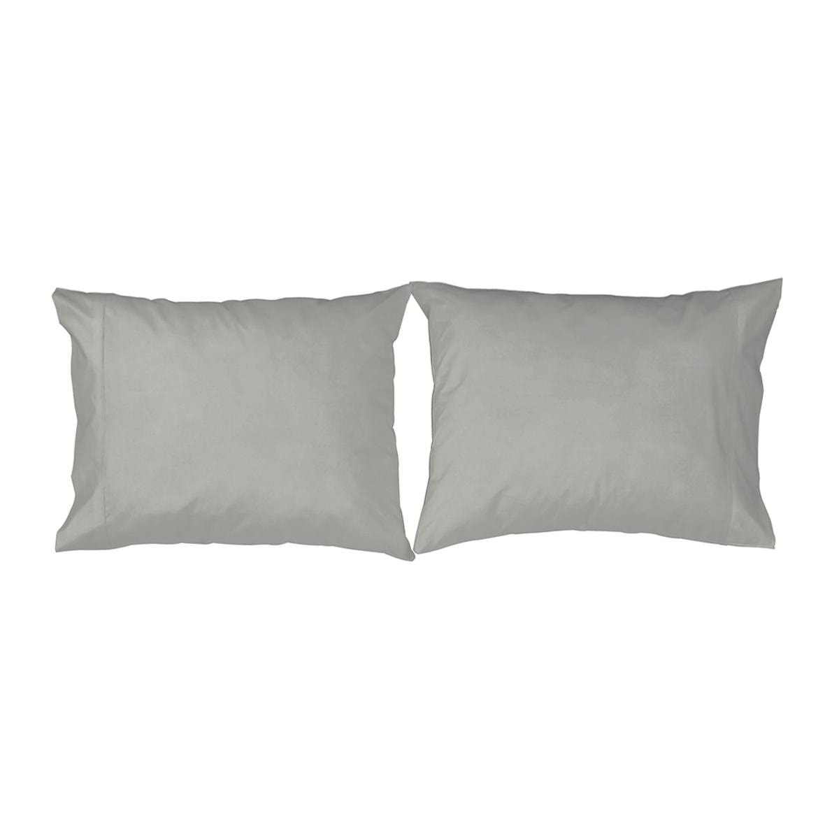 2 taies d'oreiller CASUAL en coton - gris