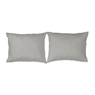 2 taies d'oreiller CASUAL en coton - gris