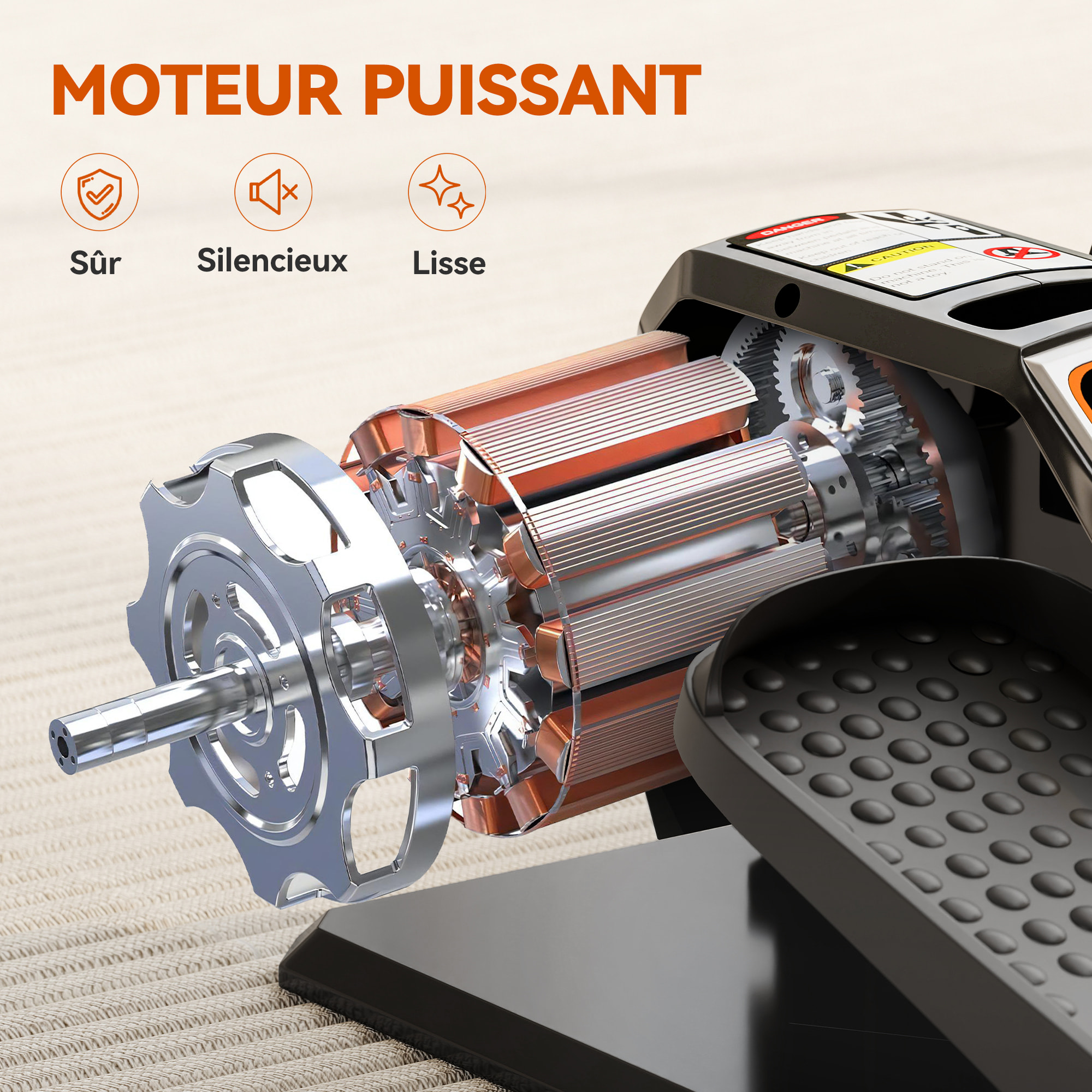 Mini Vélo elliptique 12 vitesses mode manuel & auto 3 programmes télécommande écran LCD