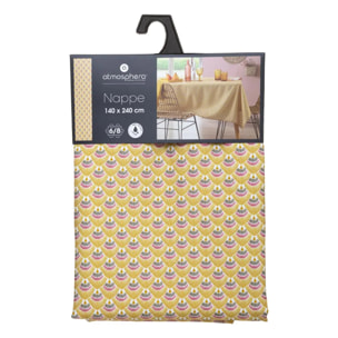 Nappe anti-tache "Gloria" jaune moutarde 140x240cm
