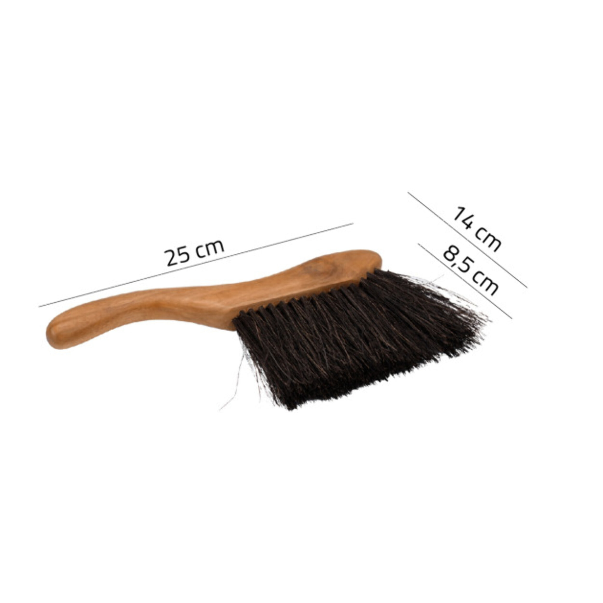 Brosse balayette avec poignée en fibres de coco et bois de teck - LARA