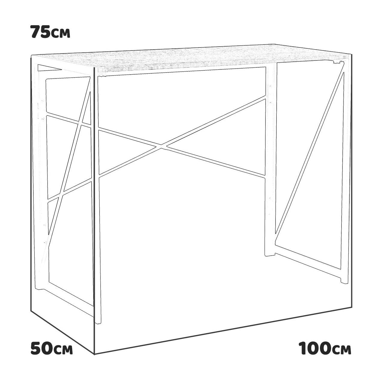 lolie - scrivania pieghevole in legno e metallo - 100x50x75 cm