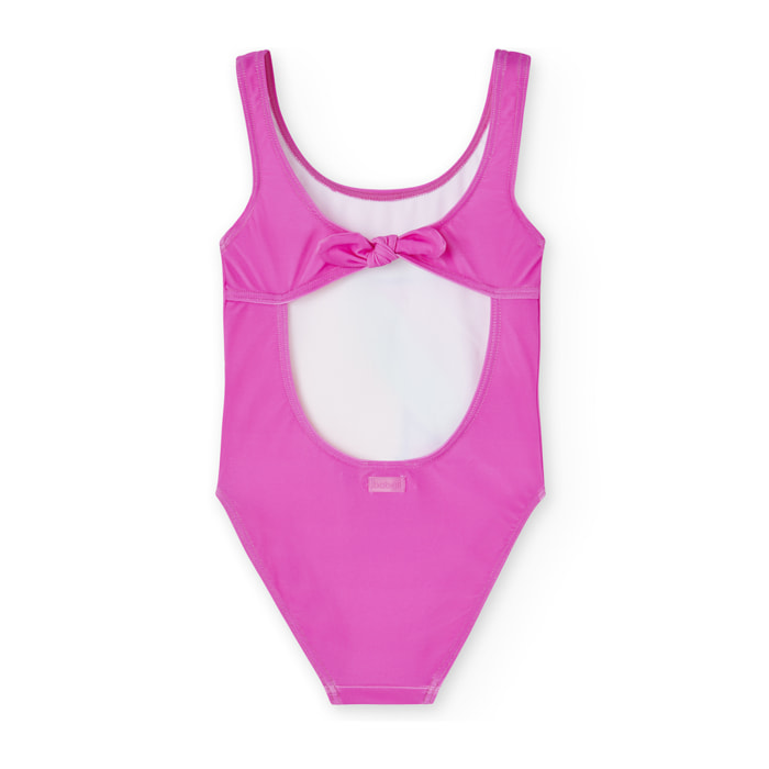 Bañador niña estampado, lentejuelas, rosa fucsia