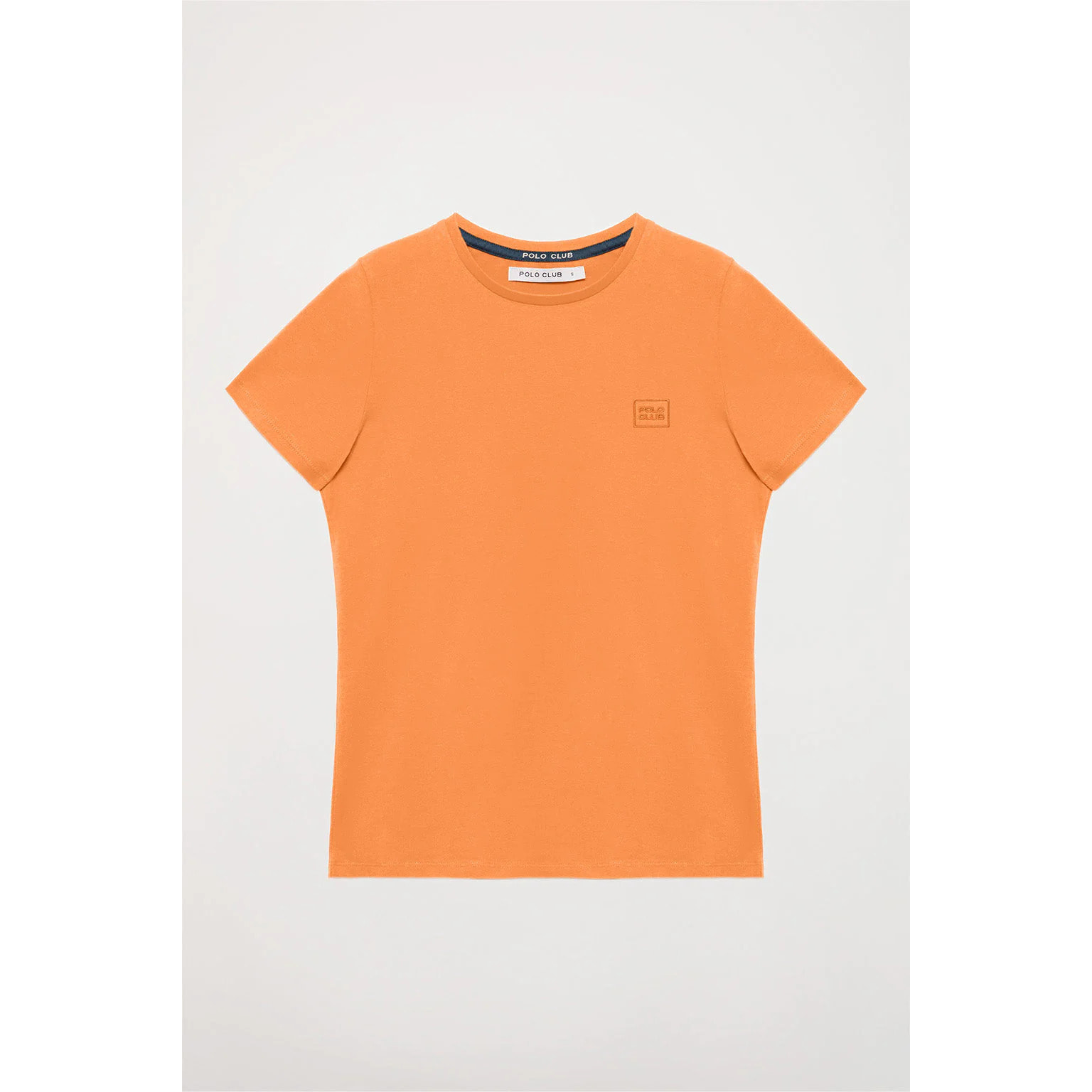 Camiseta básica naranja de manga corta con logo Polo Club