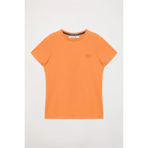 Camiseta básica naranja de manga corta con logo Polo Club