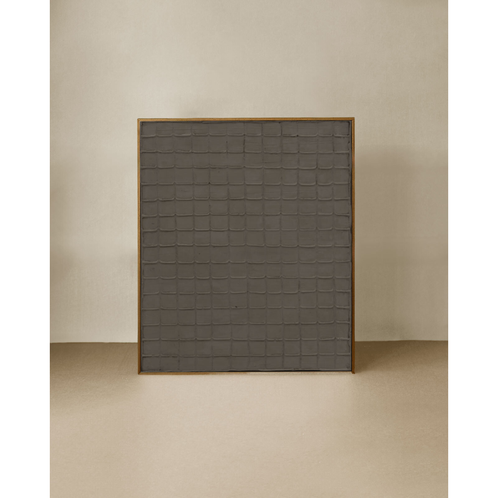 Tableau gris décoratif sur toile de coton avec cadre en bois peint à la main à la peinture à l'huile en différentes tailles