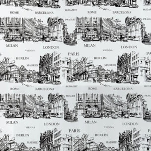Rideau de douche PEVA PLACES 180x200cm Noir & Blanc Spirella