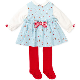 Vestido con leotardos . - Aguamarina