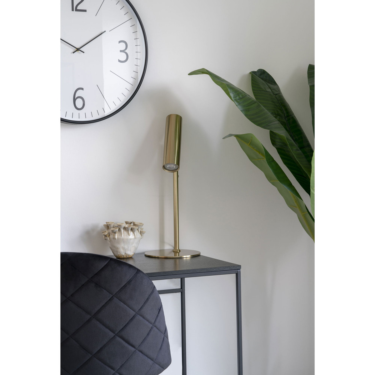 Orologio da parete Biel rotondo in vetro e plastica bianco e nero ø51 cm