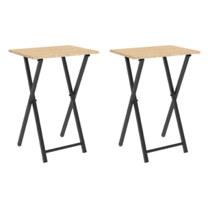 Tables d'appoint pliantes Memphis - Bois et noir