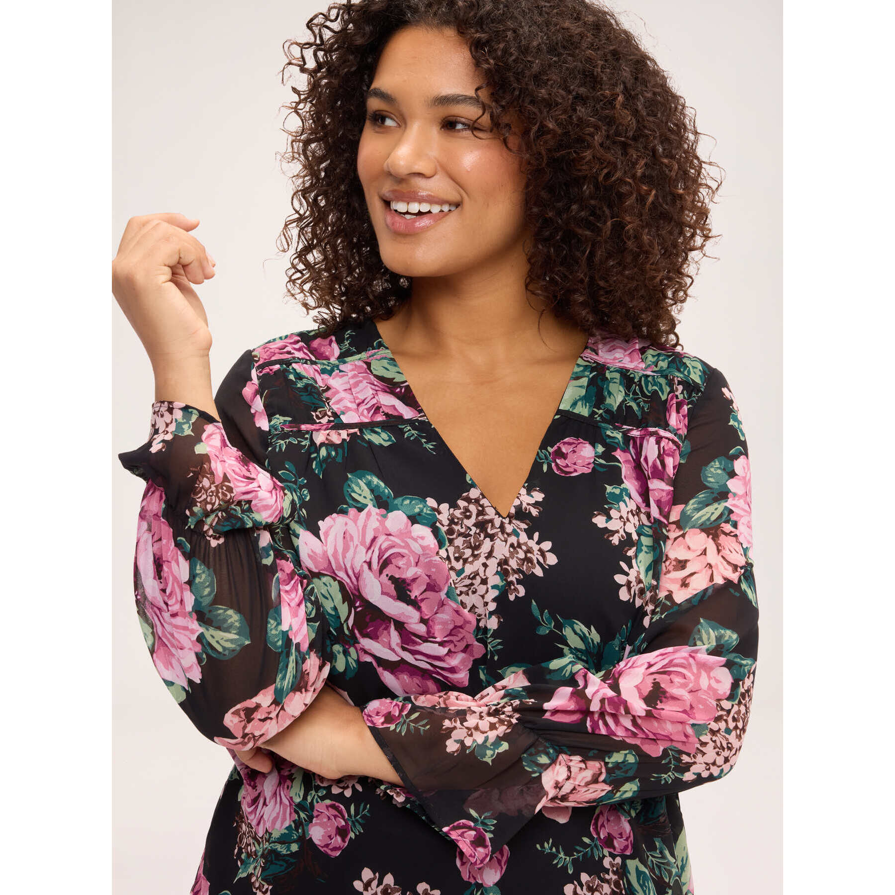 Fiorella Rubino - Blusa con stampa floreale - Nero