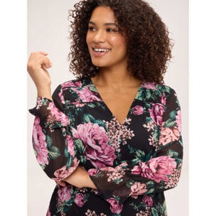 Fiorella Rubino - Blusa con stampa floreale - Nero