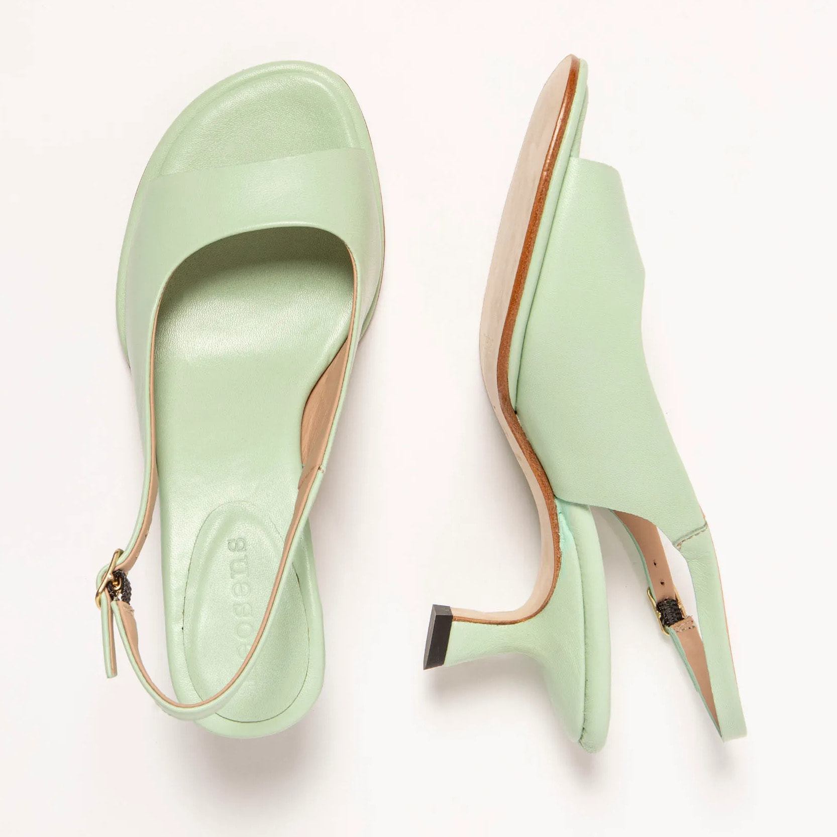 Sandalias con tacón S3165 NAPPA PASTEL GREEN/ GLERA color Pastel green