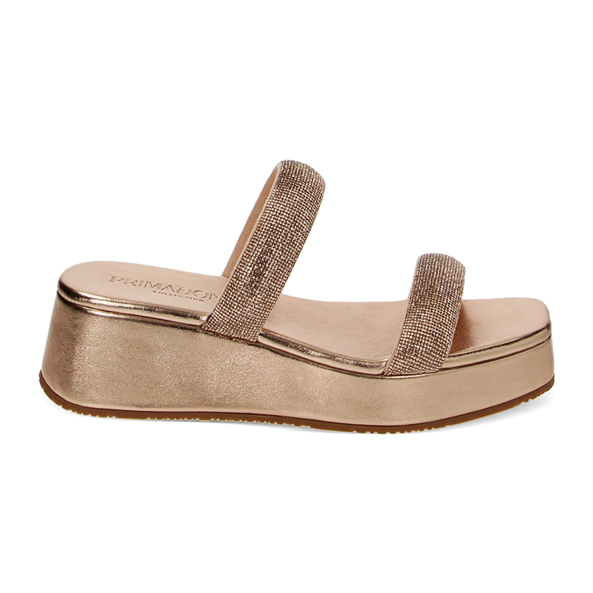 Zeppe rosa-oro in laminato