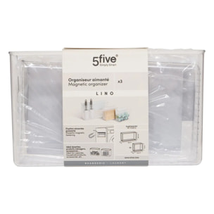 Lot de 3 Organiseurs Aimantés Lino Transparents