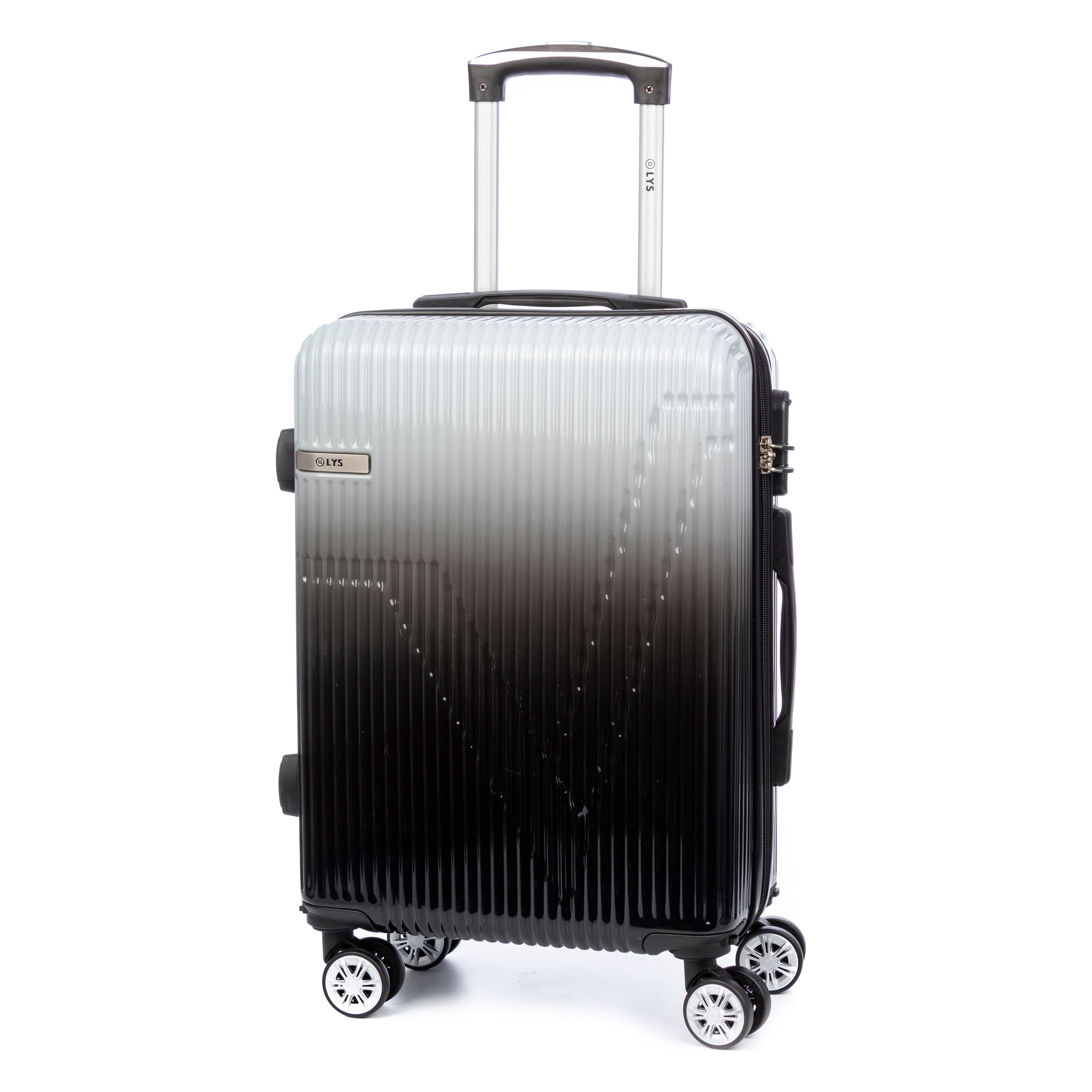 Valigia da cabina trolley in PP resistente alla rottura. Serratura a combinazione, 4 ruote doppie removibili e girevoli a 360°.