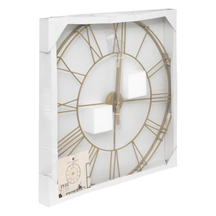 Horloge "Vintage" 3D dorée - métal D70 cm