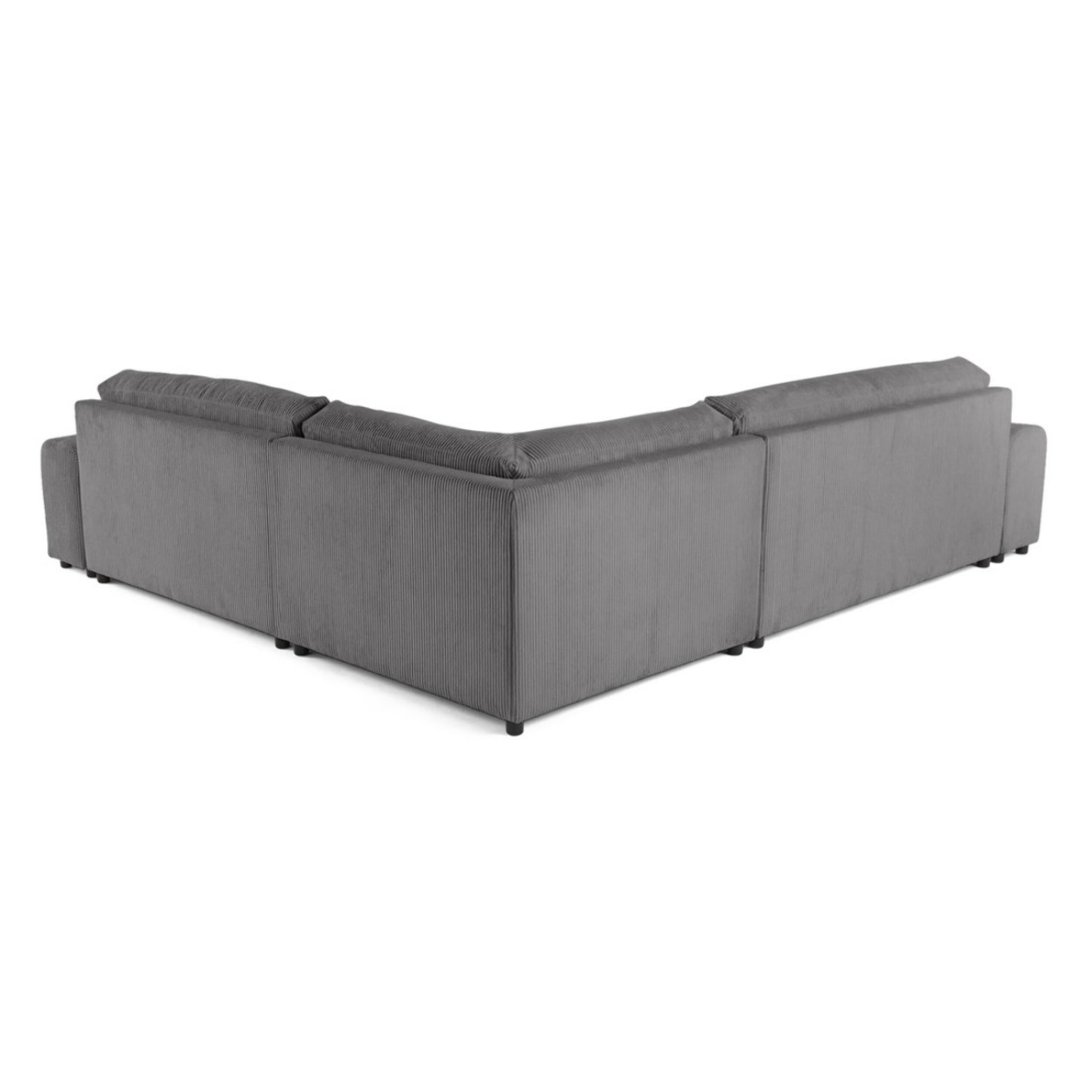 Garance - canapé modulable d'angle droit - 5 places - en velours côtelé - Gris foncé