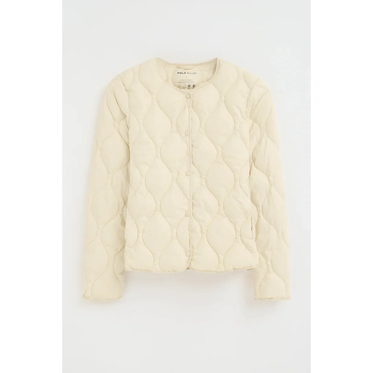 Chaqueta ultraligera Paloma color crema con logo Polo Club