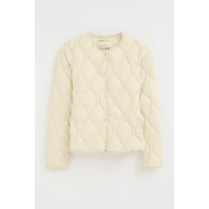 Chaqueta ultraligera Paloma color crema con logo Polo Club