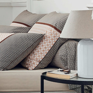 Taie d'oreiller percale graphique - Beige foncé