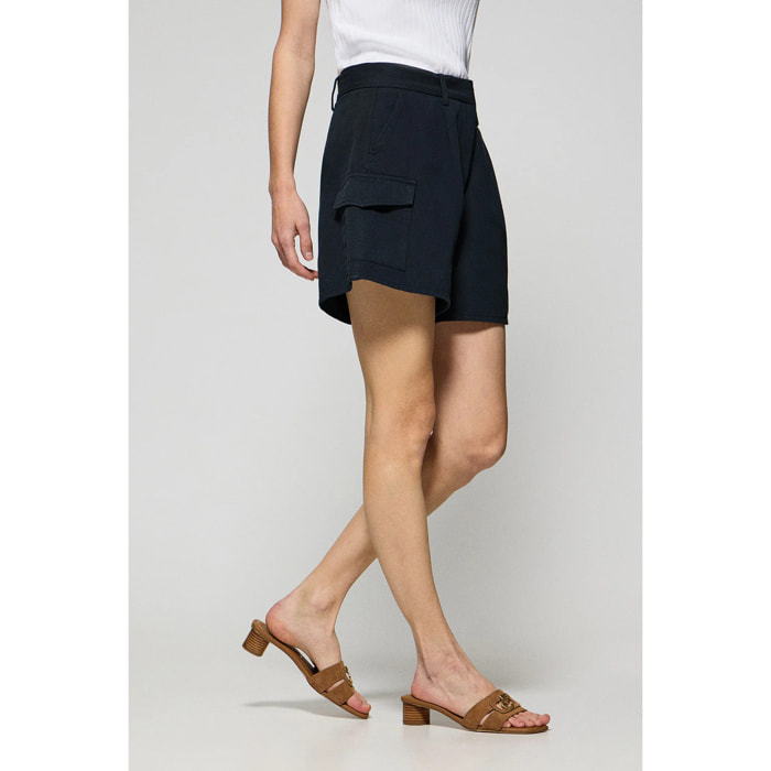 Pantaloncini Menfis in twill blu marino con dettagli Polo Club