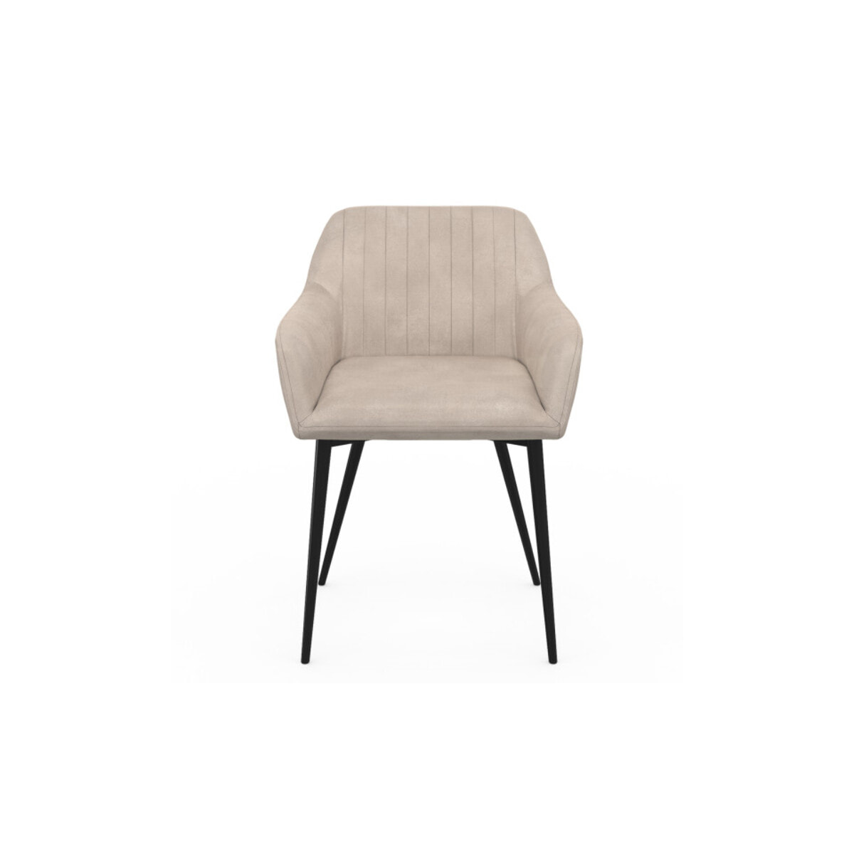 Chaises avec accoudoirs Ariana en velours et pieds métal - lot de 2 - Taupe