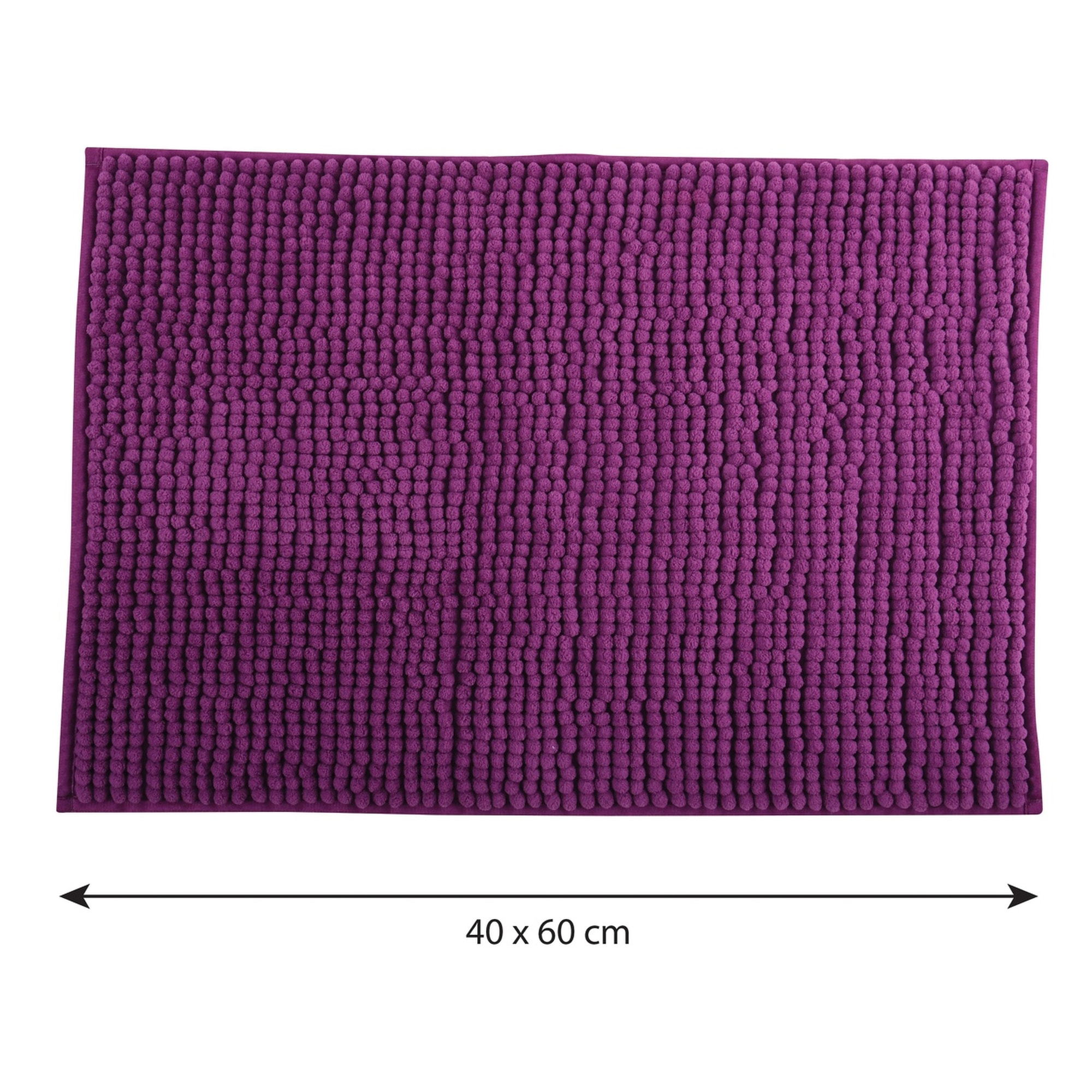 Alfombra de baño MSV "Chenille" antideslizante de microfibra en color violeta 40 x 60 cm