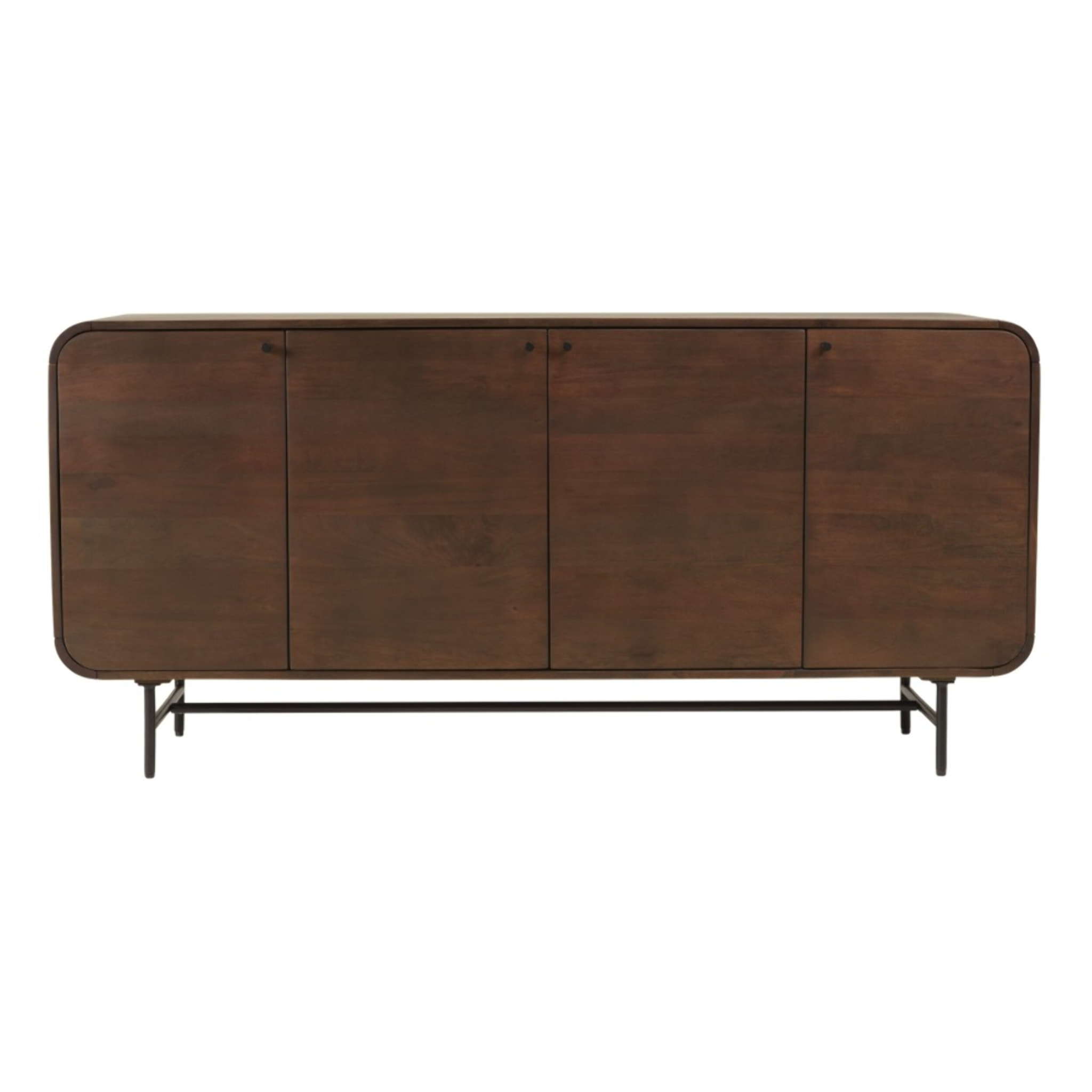 ALIX - Buffet design bois foncé et métal noir 4 portes ALIX