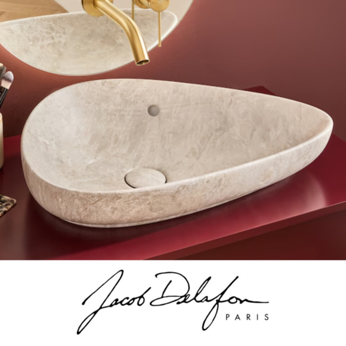 Vasque à poser asymétrique Nouvelle Vague effet marbre douceur minérale