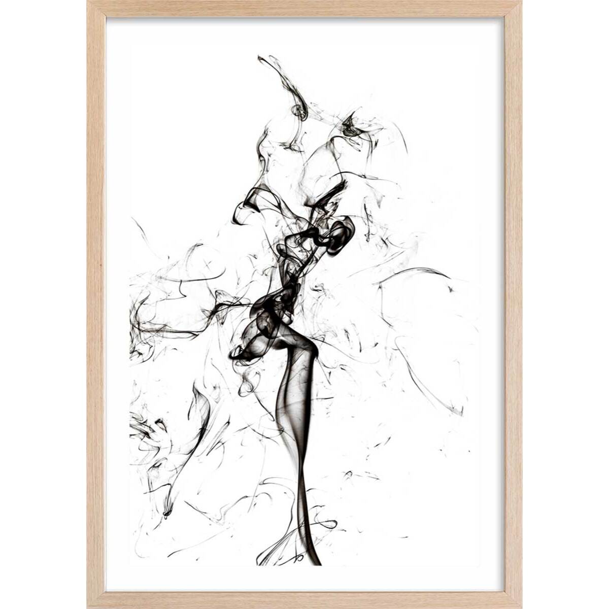 Poster smoke tulip dream Affiche + cadre en bois - Chêne