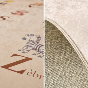Tapis éducatif intérieur enfant beige abécédaire SCOTY